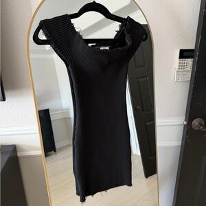 Better Be Black Ribbed Mini Dress